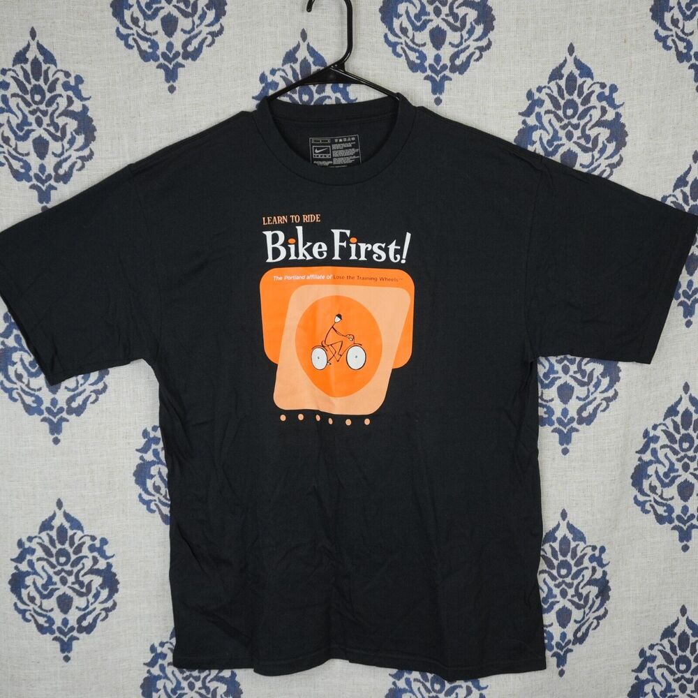 Vintage Nike Shirt Portland Bike Clinic Bike First Men L Lose The Training Wheel